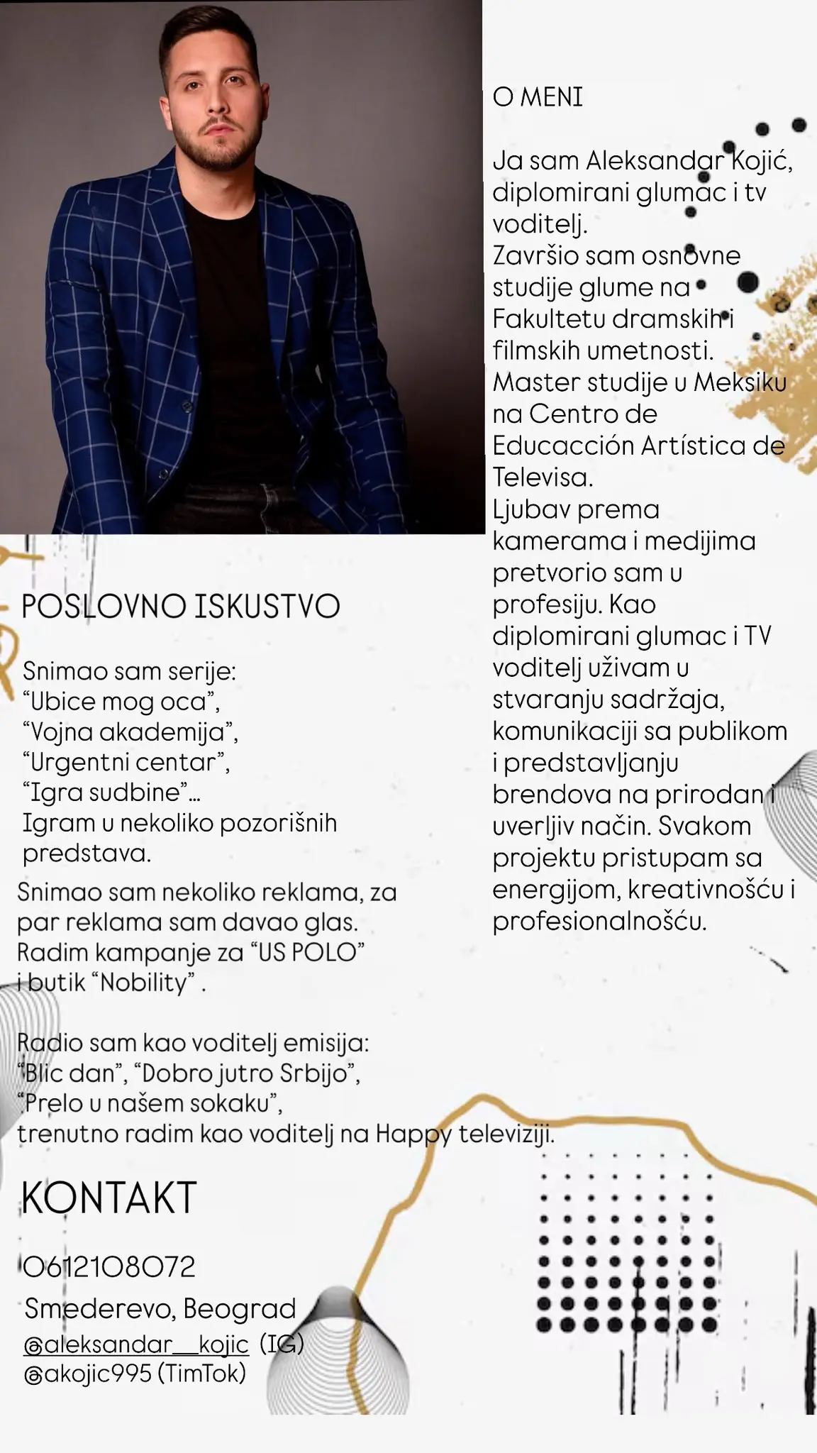 Biografija glumca Aleksandra